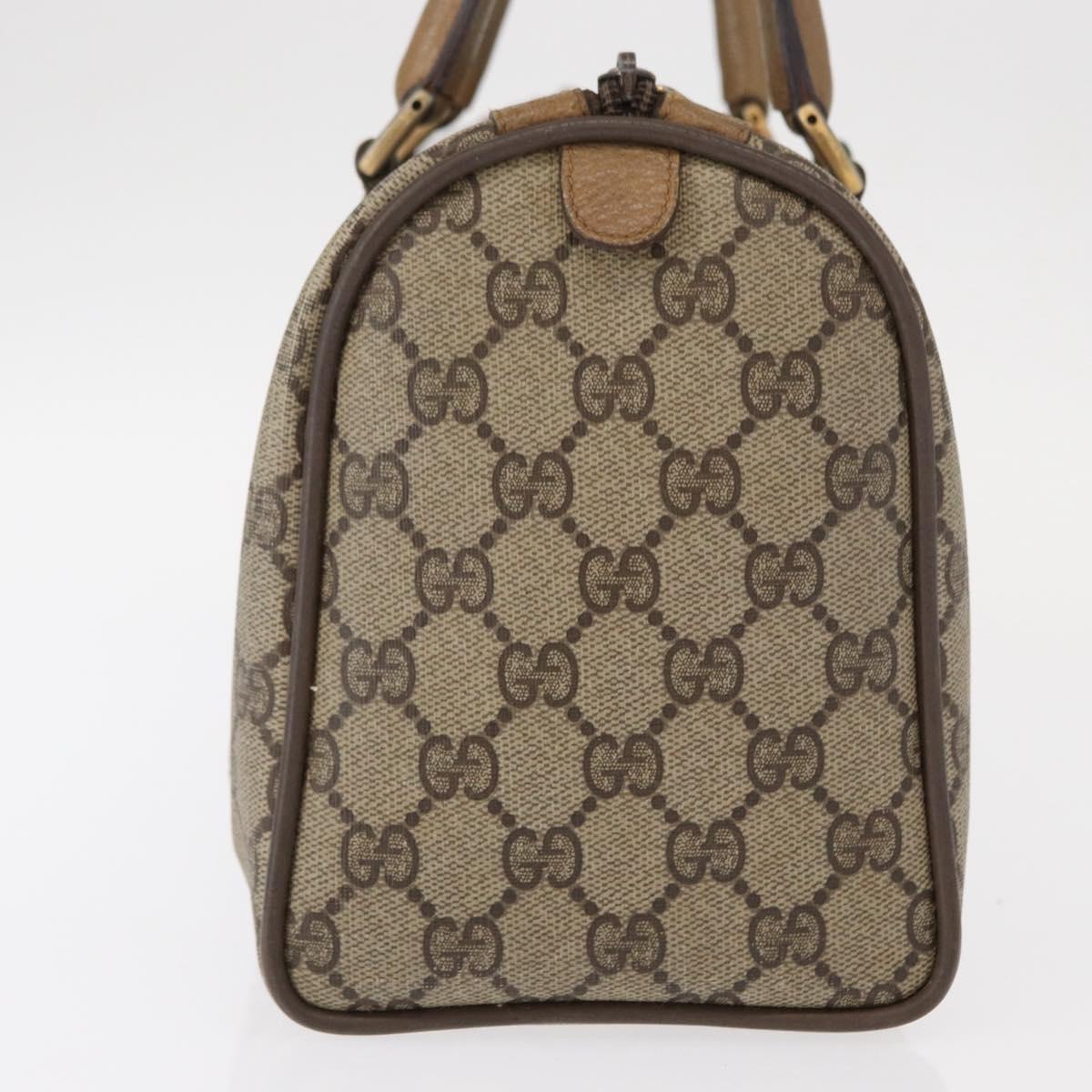 GUCCI GG Supreme Web Sherry Line Boston Bag PVC Beige 116 02 006 Auth 154334