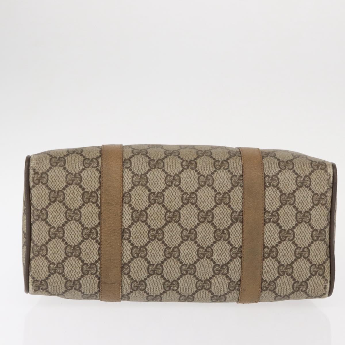 GUCCI GG Supreme Web Sherry Line Boston Bag PVC Beige 116 02 006 Auth 154334