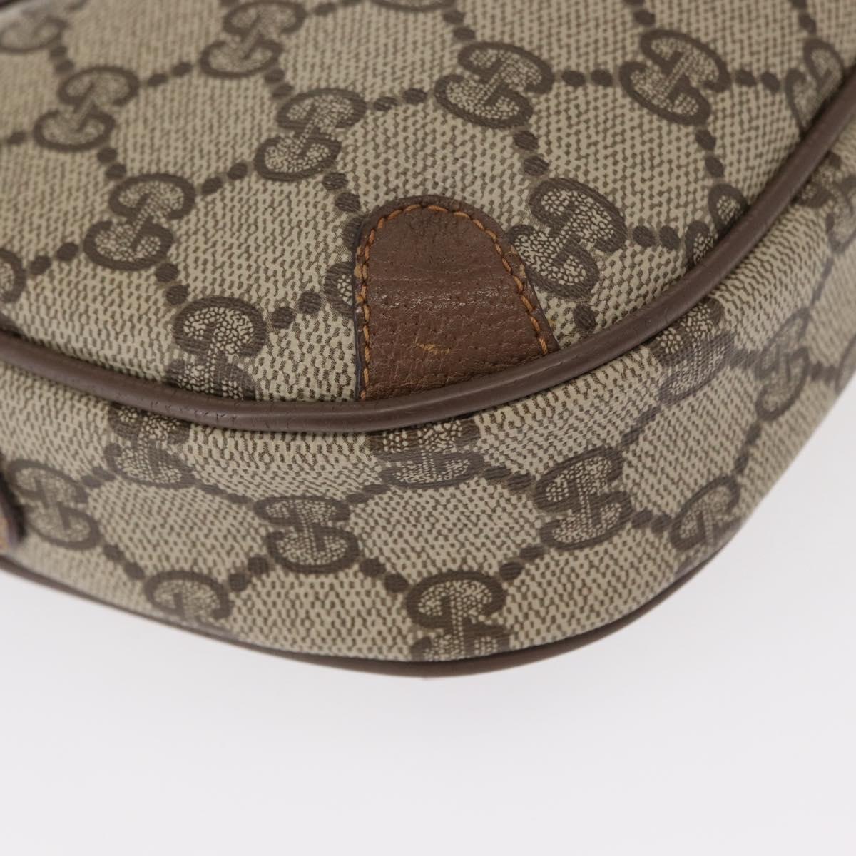 GUCCI GG Supreme Web Sherry Line Bag PVC Beige Gold 89 02 066 Auth 154335