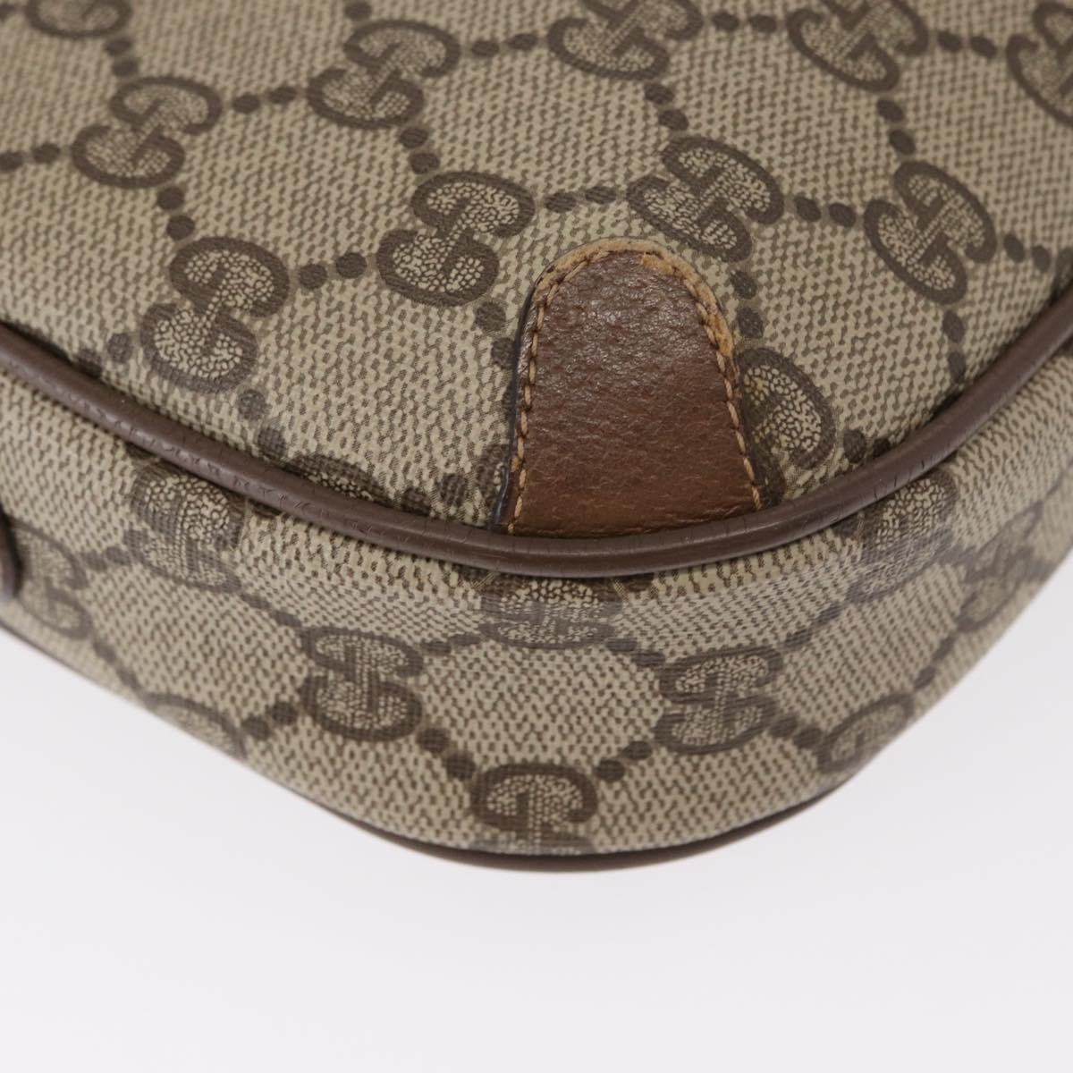 GUCCI GG Supreme Web Sherry Line Bag PVC Beige Gold 89 02 066 Auth 154335