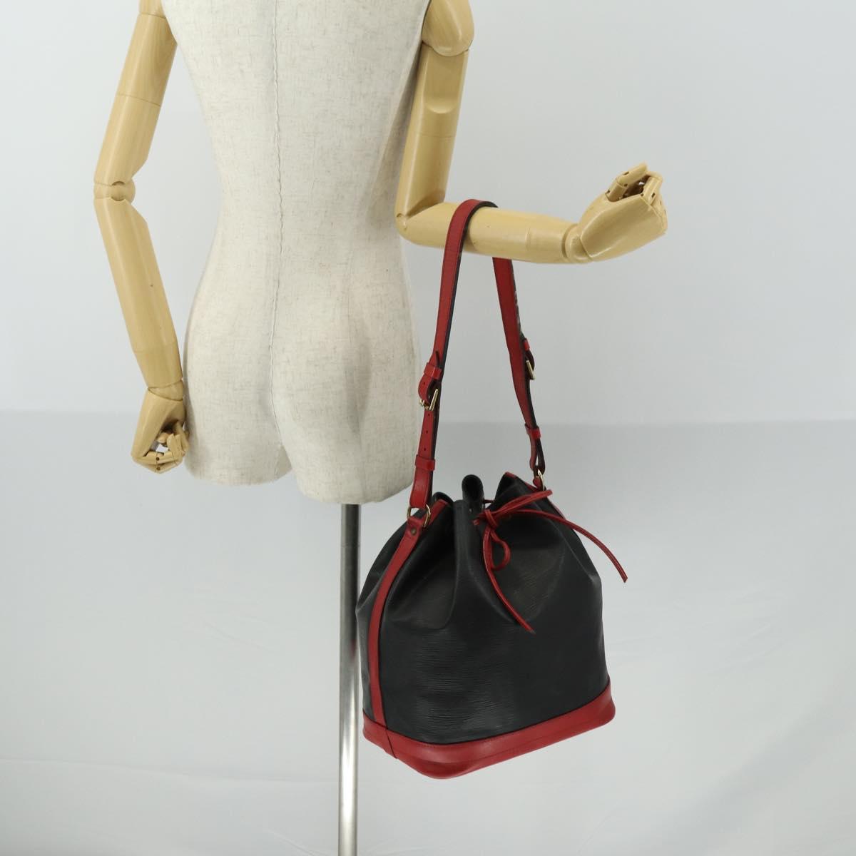 LOUIS VUITTON Epi Noe Shoulder Bag Bicolor Black Red M44017 LV Auth 154341