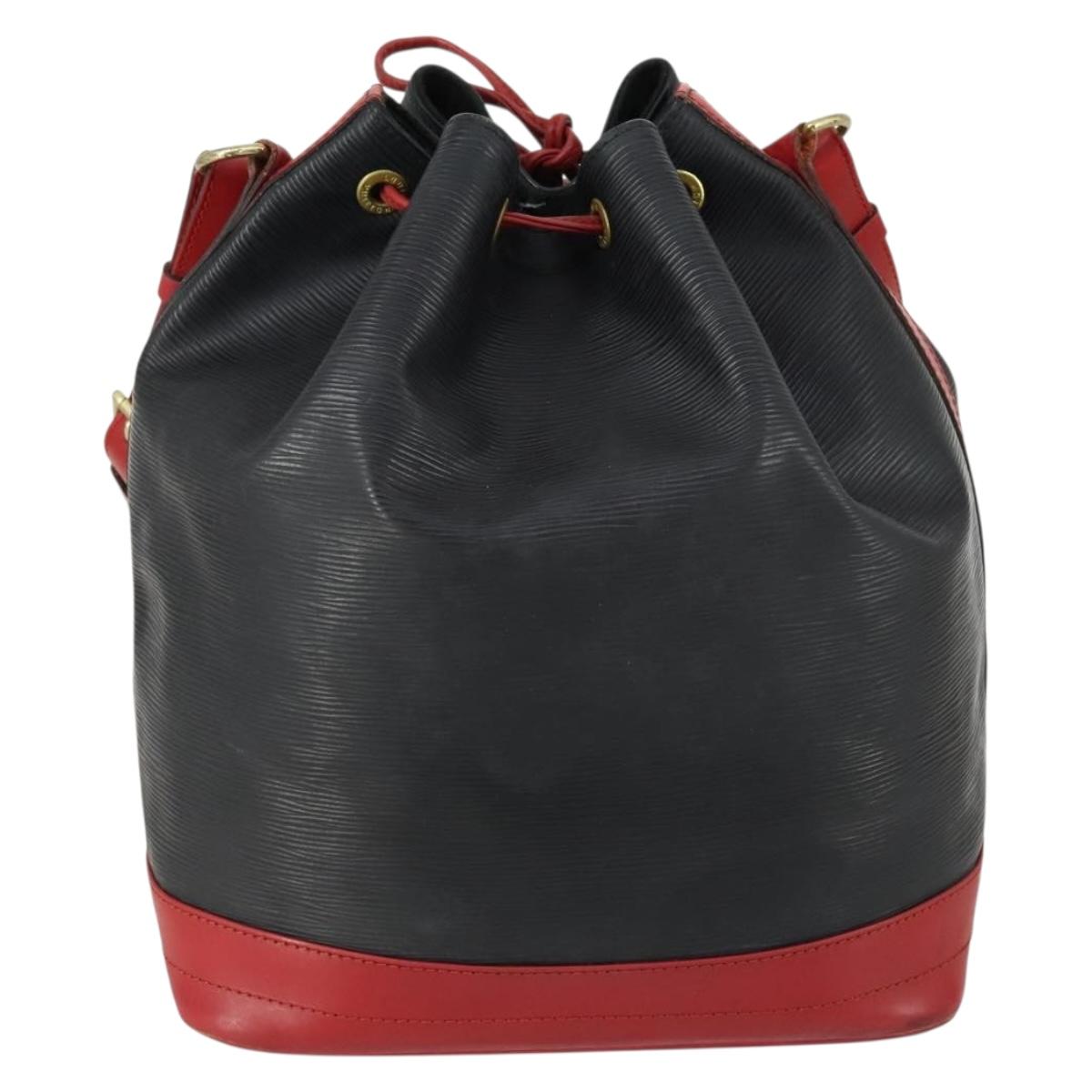LOUIS VUITTON Epi Noe Shoulder Bag Bicolor Black Red M44017 LV Auth 154341