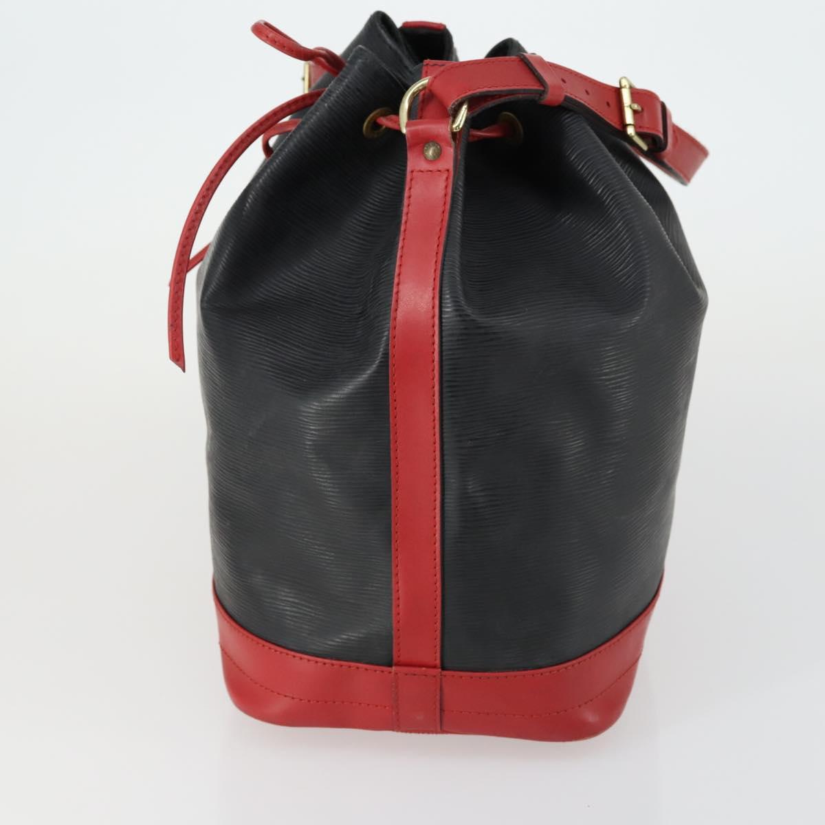 LOUIS VUITTON Epi Noe Shoulder Bag Bicolor Black Red M44017 LV Auth 154341
