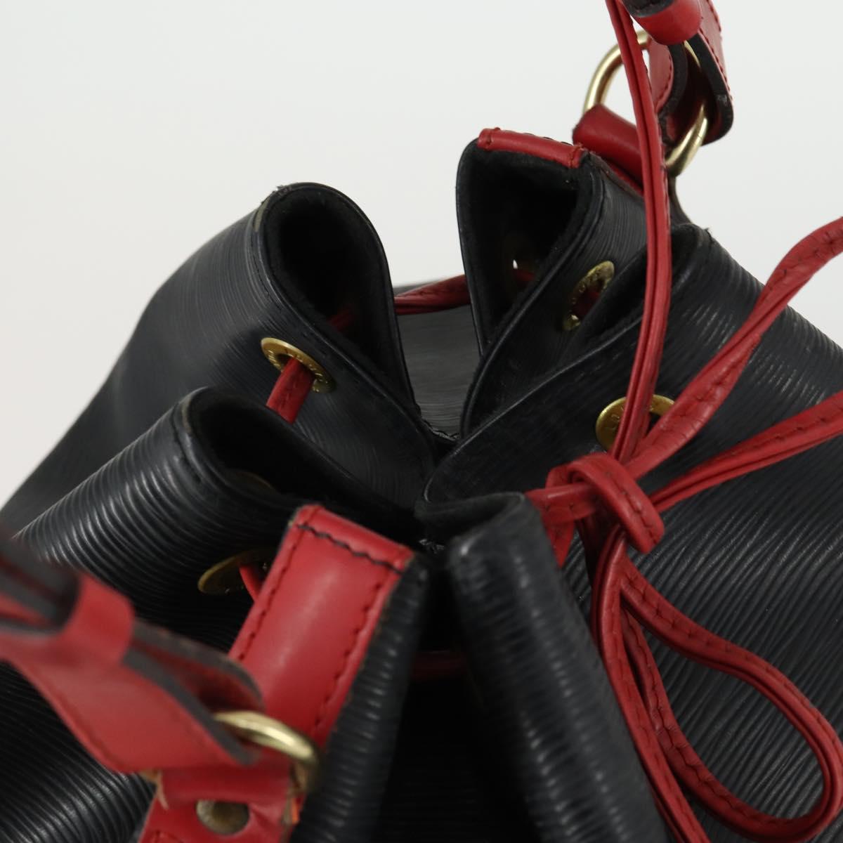 LOUIS VUITTON Epi Noe Shoulder Bag Bicolor Black Red M44017 LV Auth 154341