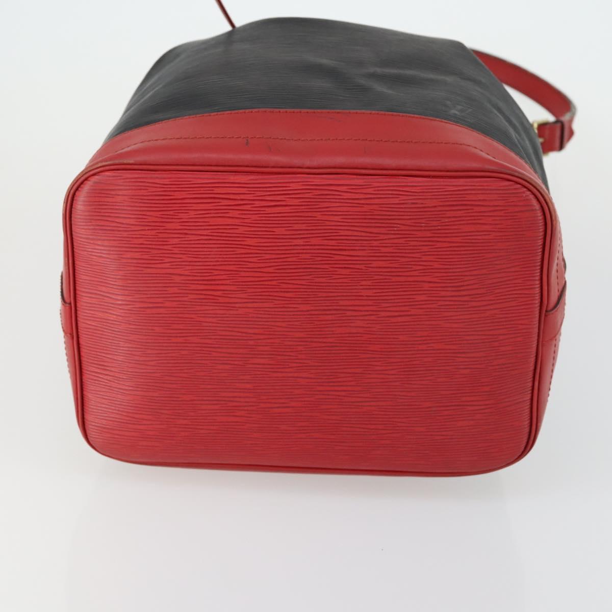 LOUIS VUITTON Epi Noe Shoulder Bag Bicolor Black Red M44017 LV Auth 154341