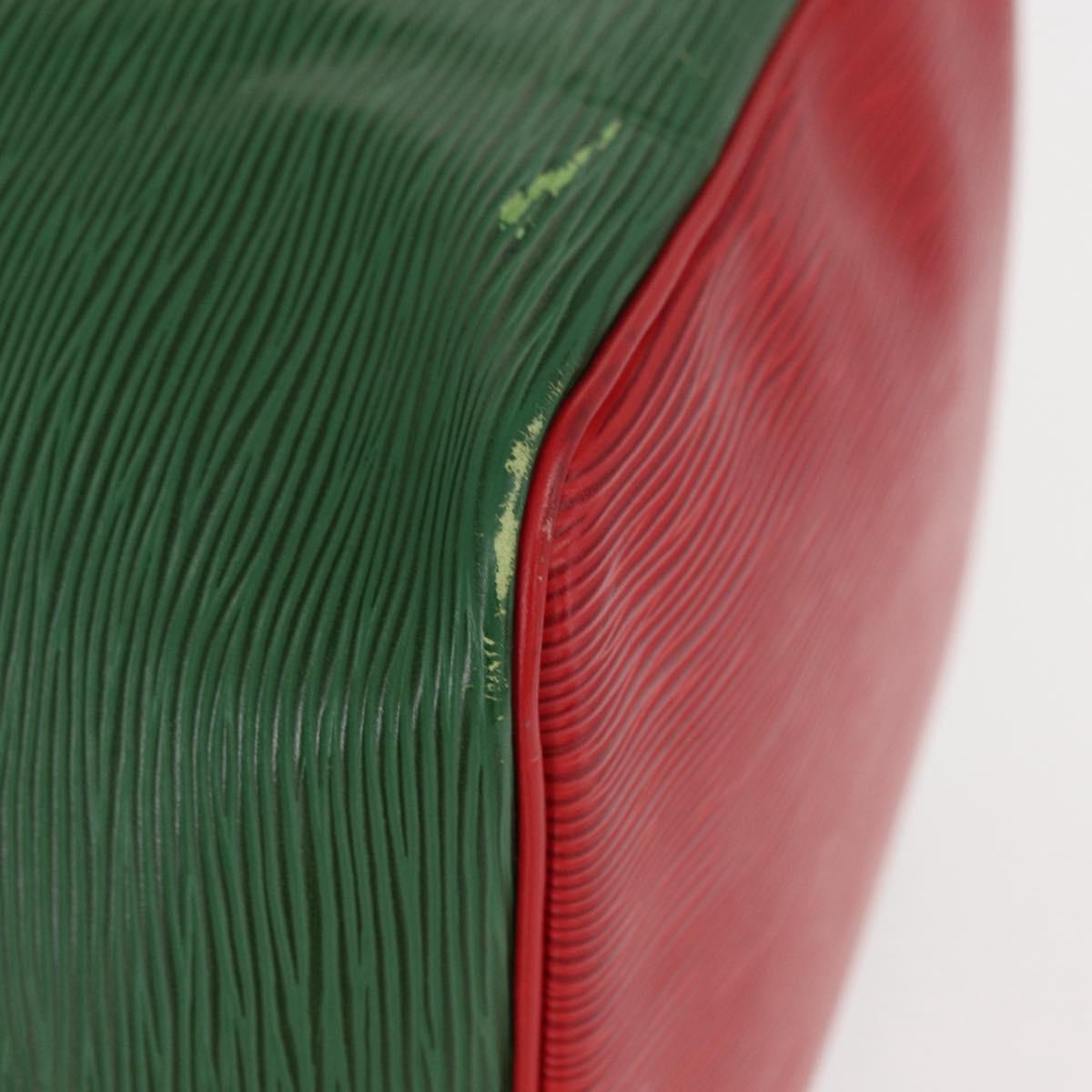 LOUIS VUITTON Epi Petit Noe Shoulder Bag Bicolor Green Red M44147 LV Auth 154342