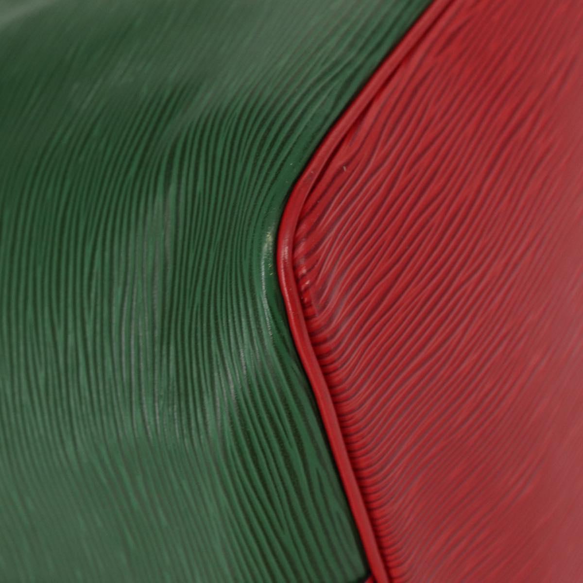 LOUIS VUITTON Epi Petit Noe Shoulder Bag Bicolor Green Red M44147 LV Auth 154342