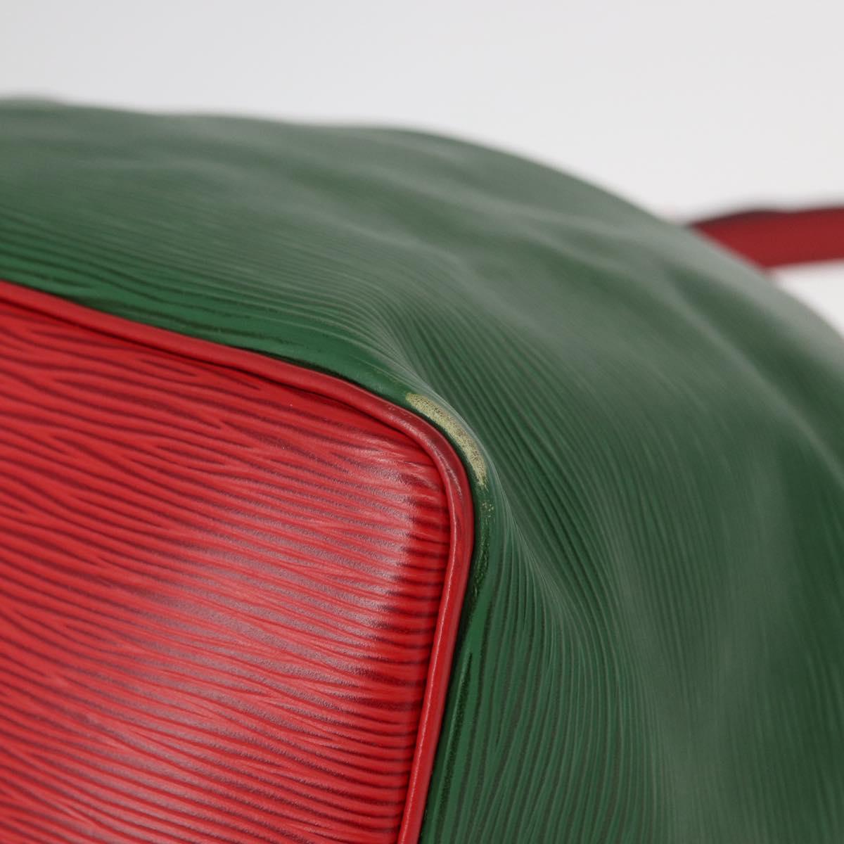 LOUIS VUITTON Epi Petit Noe Shoulder Bag Bicolor Green Red M44147 LV Auth 154342
