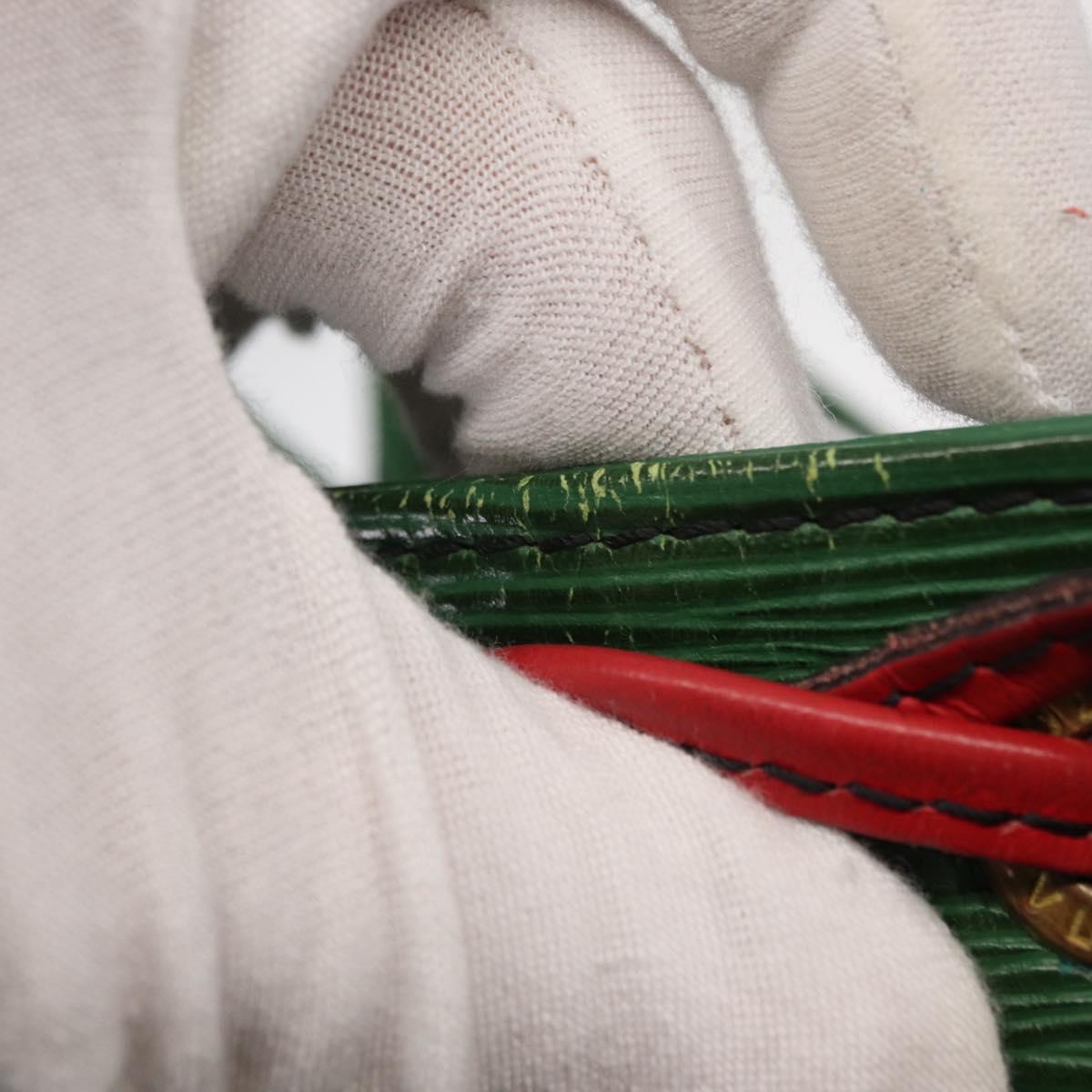 LOUIS VUITTON Epi Petit Noe Shoulder Bag Bicolor Green Red M44147 LV Auth 154342