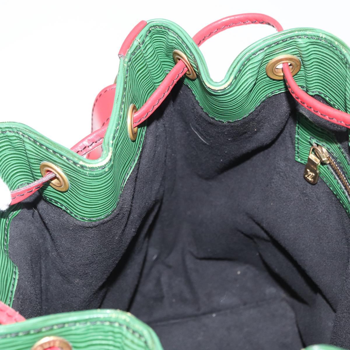LOUIS VUITTON Epi Petit Noe Shoulder Bag Bicolor Green Red M44147 LV Auth 154342