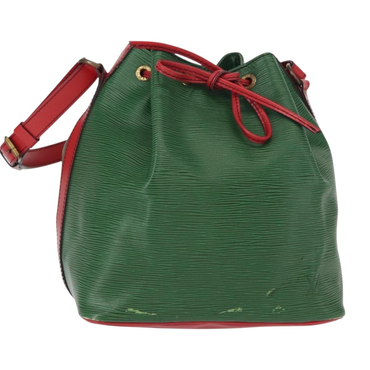 LOUIS VUITTON Epi Petit Noe Shoulder Bag Bicolor Green Red M44147 LV Auth 154342