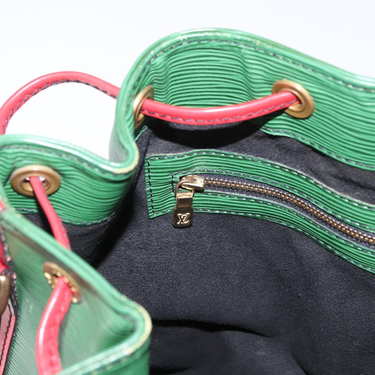 LOUIS VUITTON Epi Petit Noe Shoulder Bag Bicolor Green Red M44147 LV Auth 154342