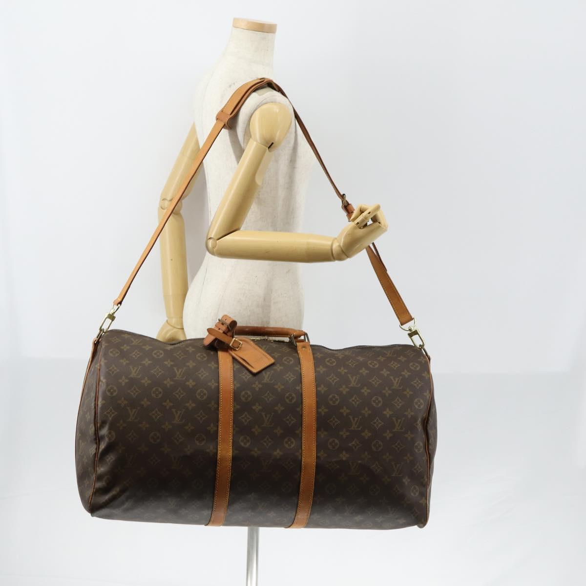LOUIS VUITTON Monogram Keepall Bandouliere 60 Boston Bag M41412 LV Auth 154347