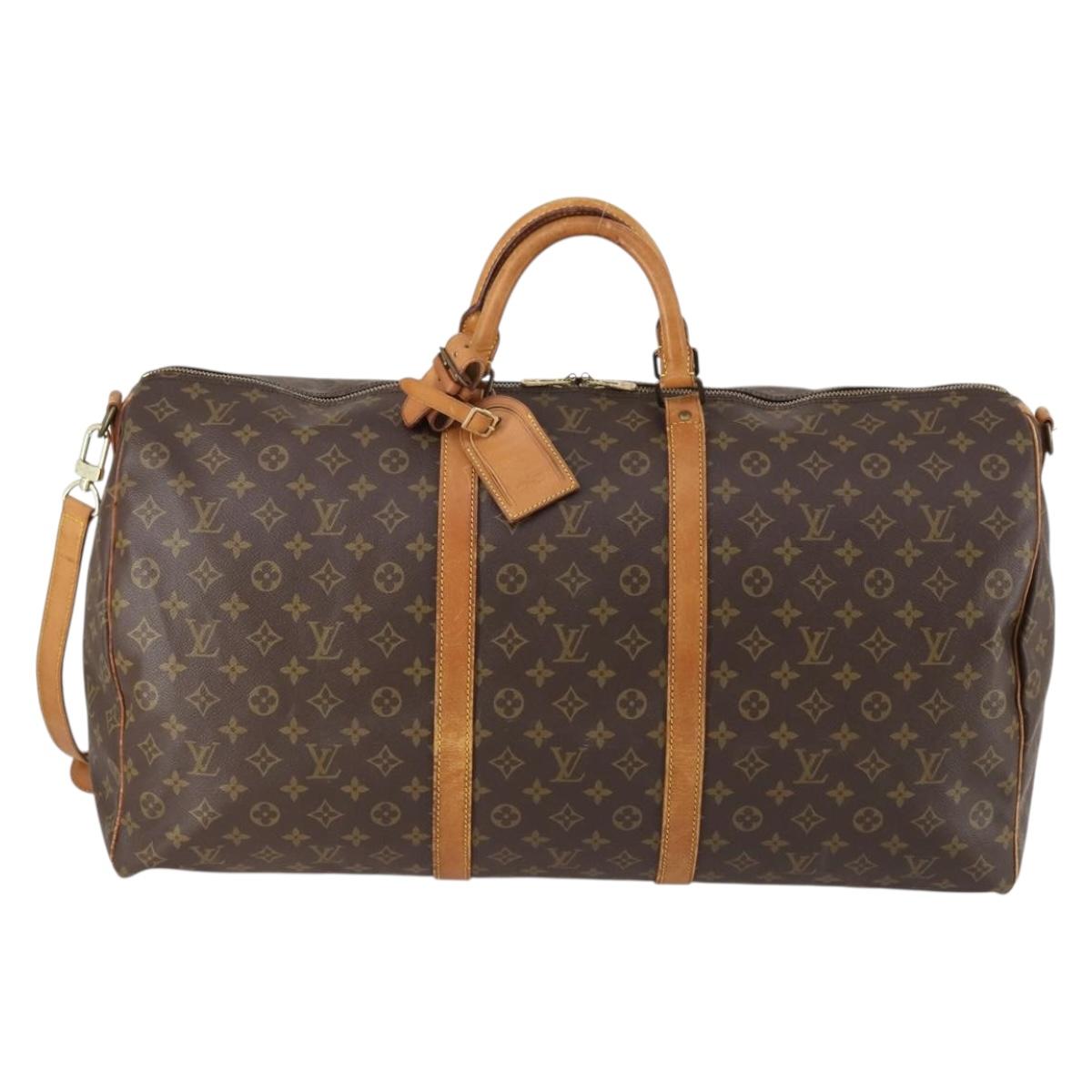 LOUIS VUITTON Monogram Keepall Bandouliere 60 Boston Bag M41412 LV Auth 154347