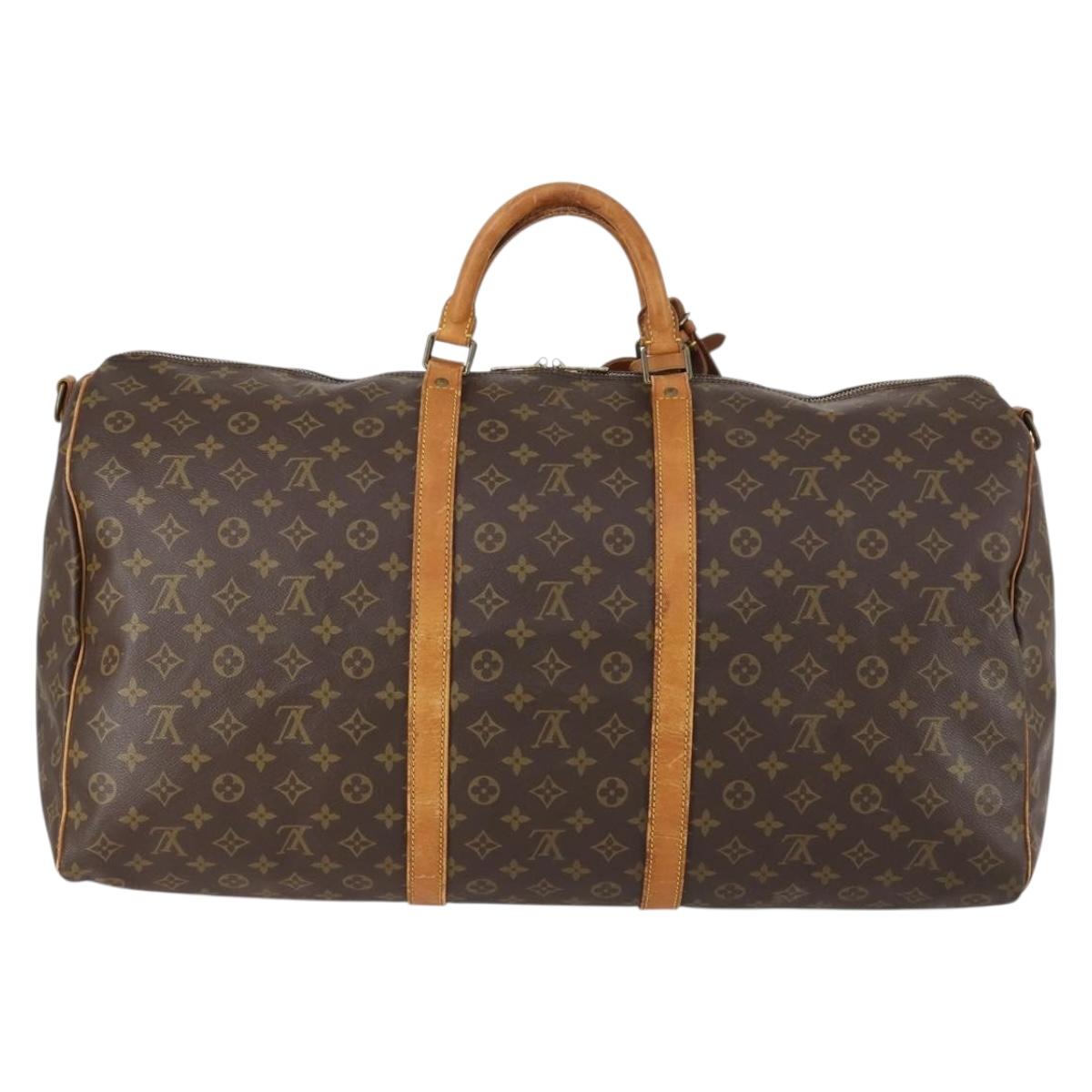 LOUIS VUITTON Monogram Keepall Bandouliere 60 Boston Bag M41412 LV Auth 154347
