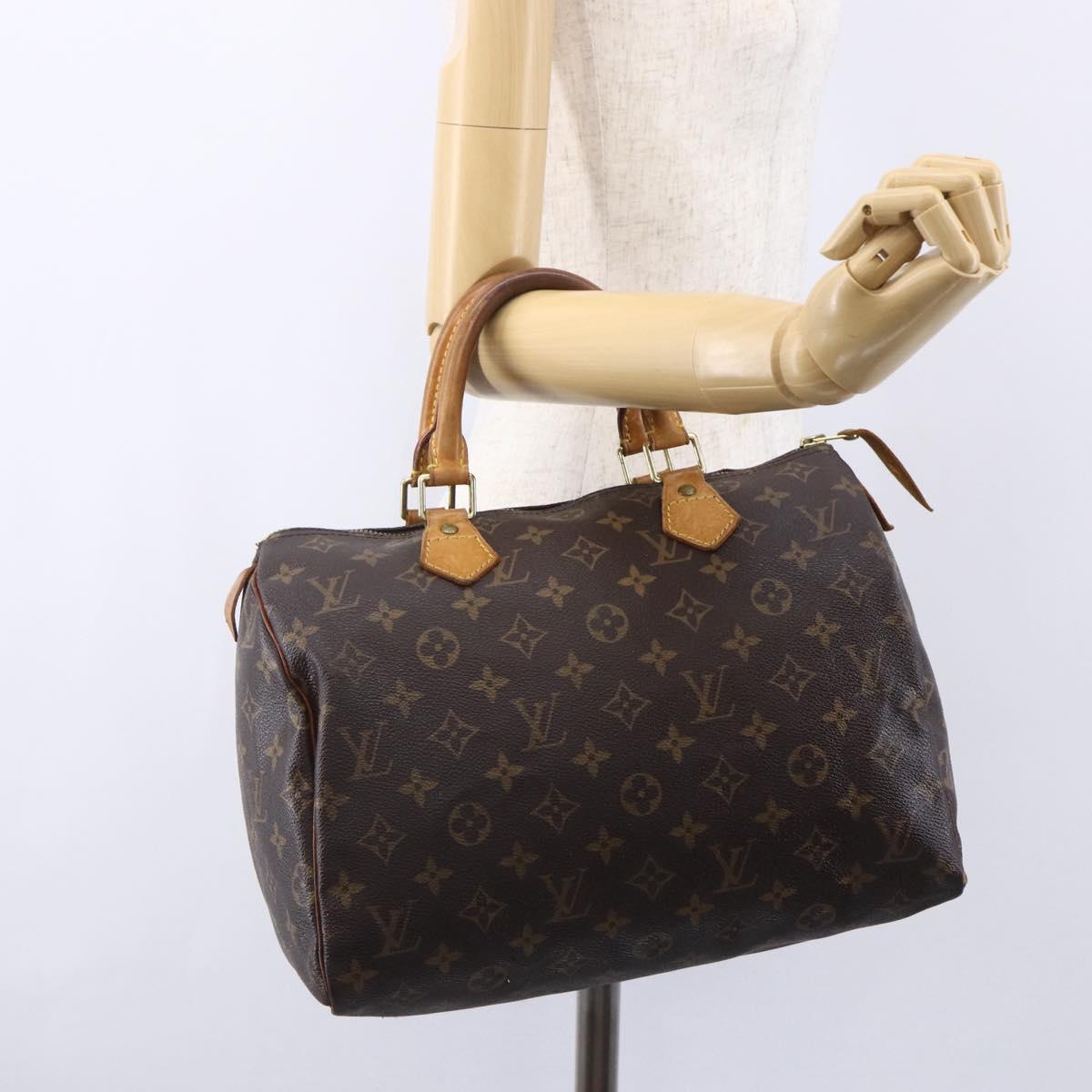 LOUIS VUITTON Monogram Speedy 30 Hand Bag M41526 LV Auth 154358