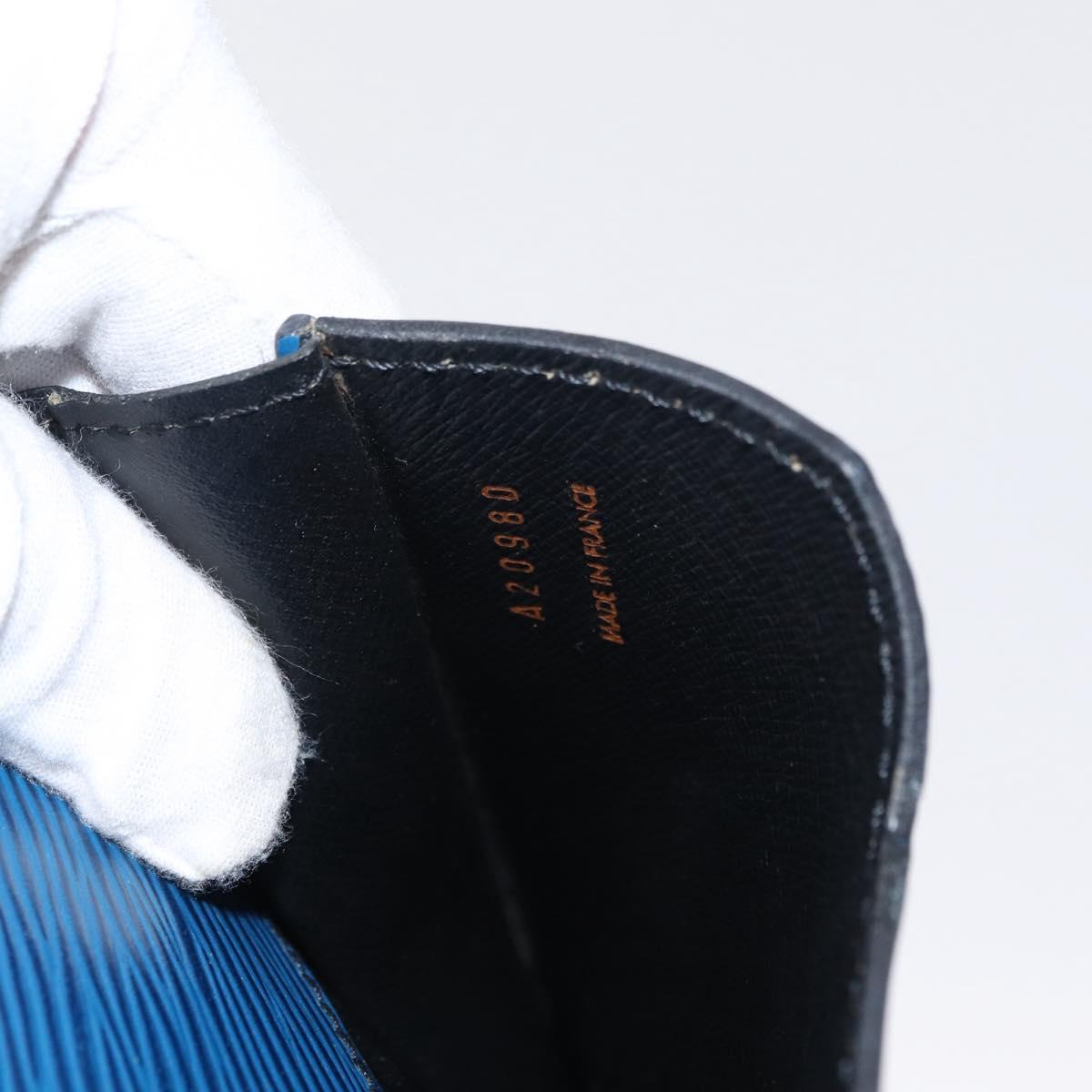 LOUIS VUITTON Epi Porte Documents Senatur Clutch Bag Blue M54455 LV Auth 154359