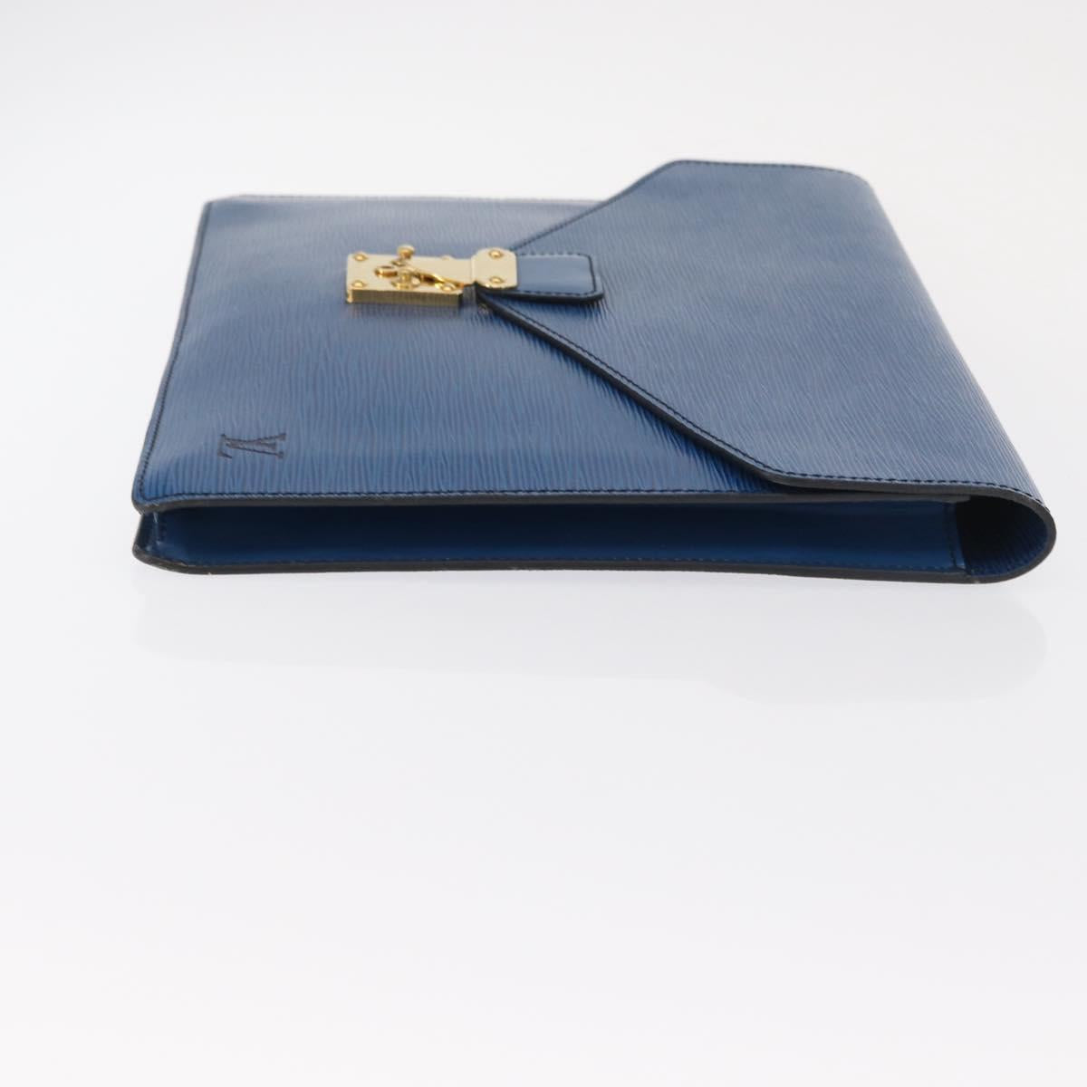 LOUIS VUITTON Epi Porte Documents Senatur Clutch Bag Blue M54455 LV Auth 154359