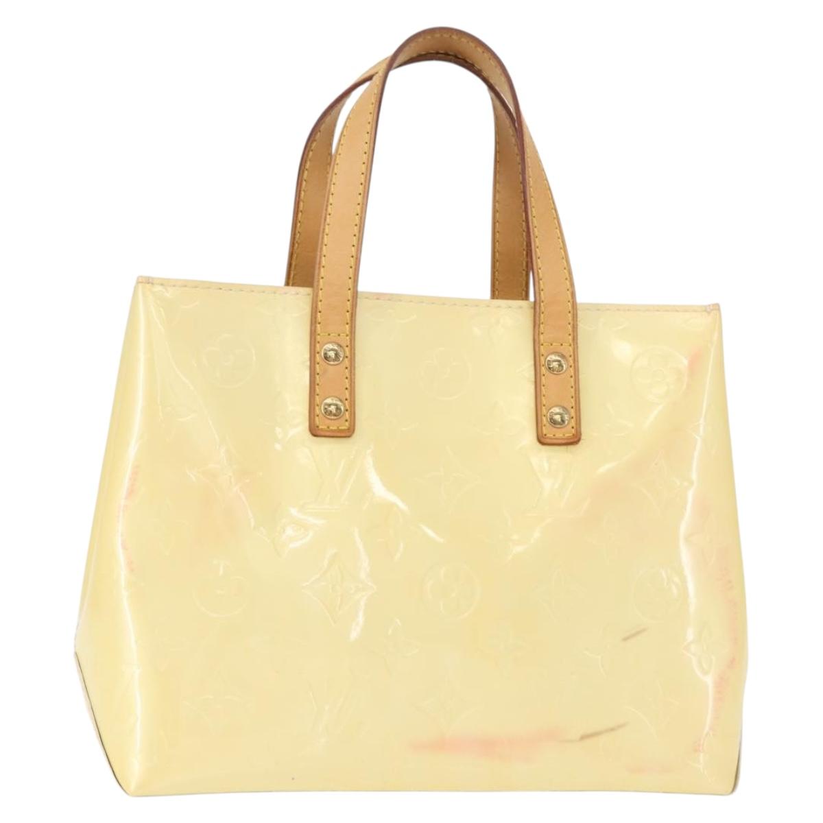 LOUIS VUITTON Monogram Vernis Reade PM Hand Bag Perle M91336 LV Auth 154363