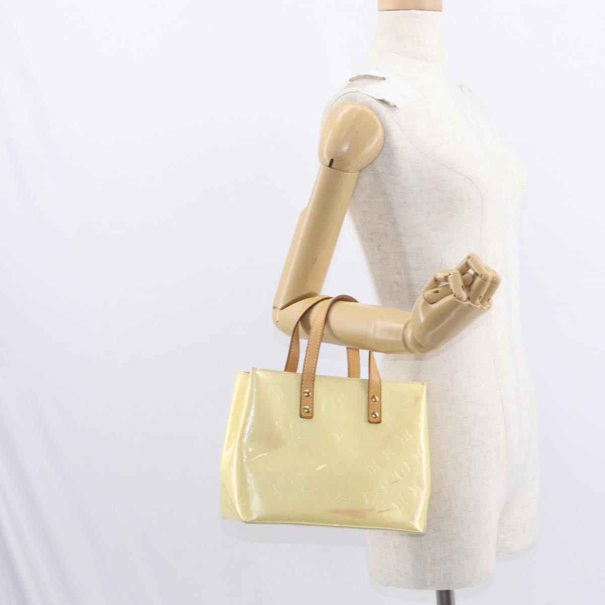 LOUIS VUITTON Monogram Vernis Reade PM Hand Bag Perle M91336 LV Auth 154363