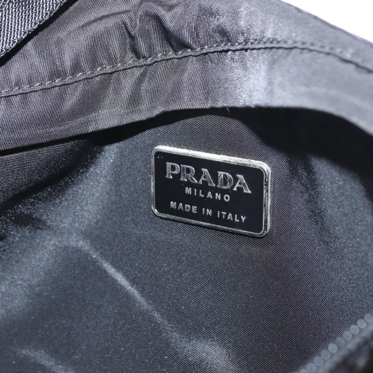 PRADA Waist bag Nylon Black Silver Auth 154367