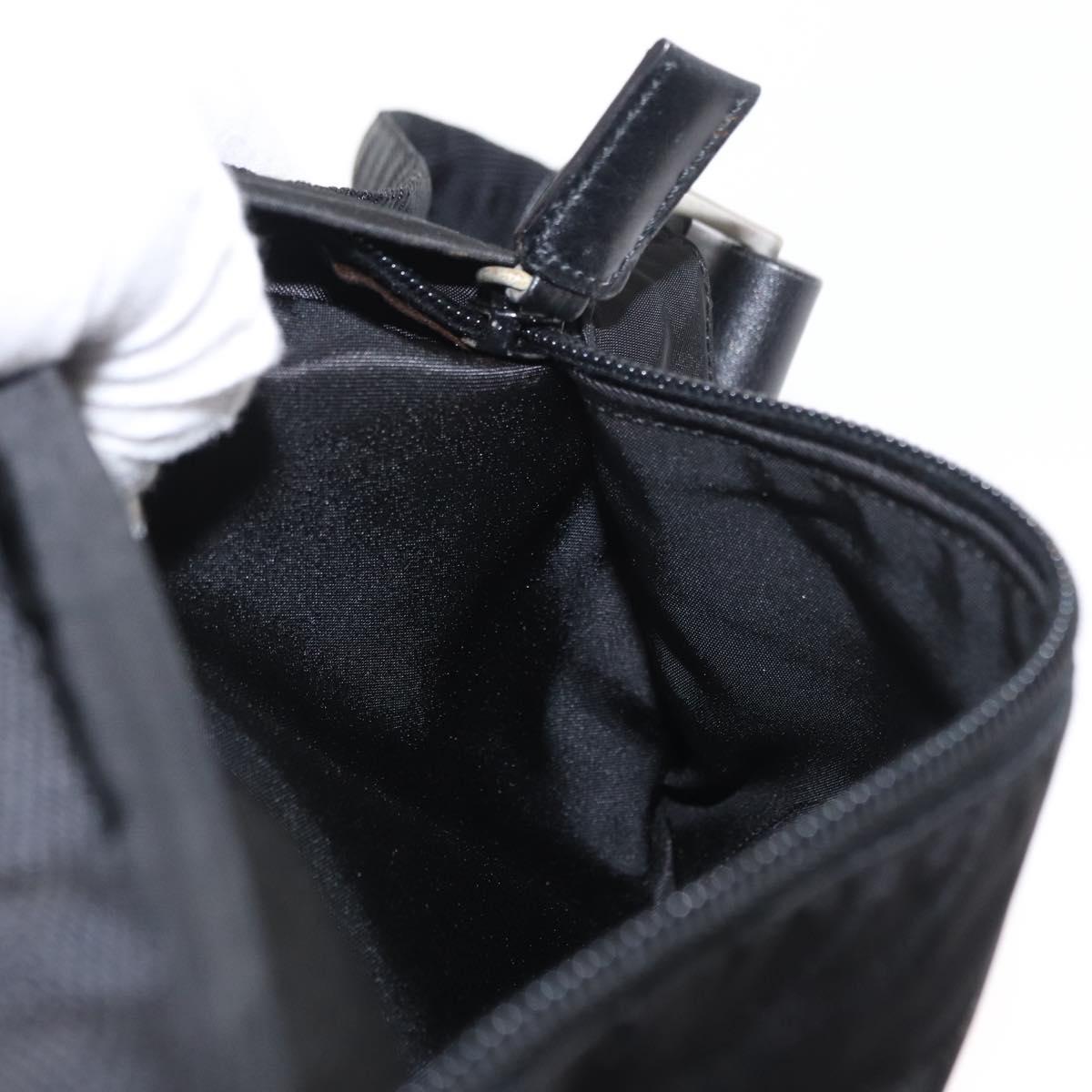 PRADA Waist bag Nylon Black Silver Auth 154367