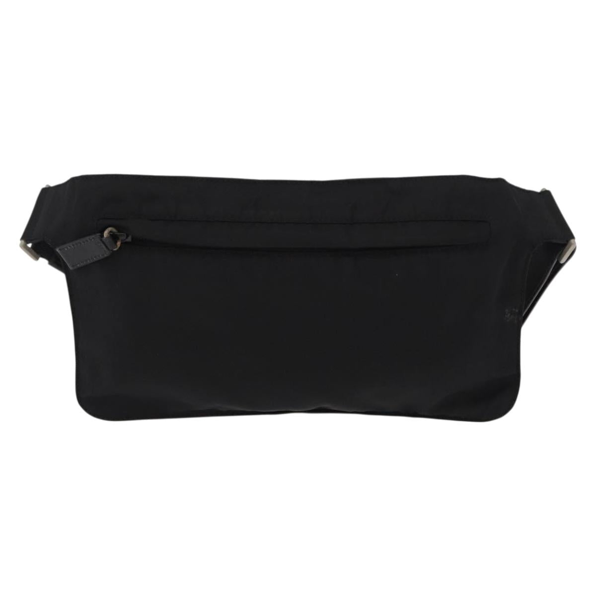 PRADA Waist bag Nylon Black Silver Auth 154367