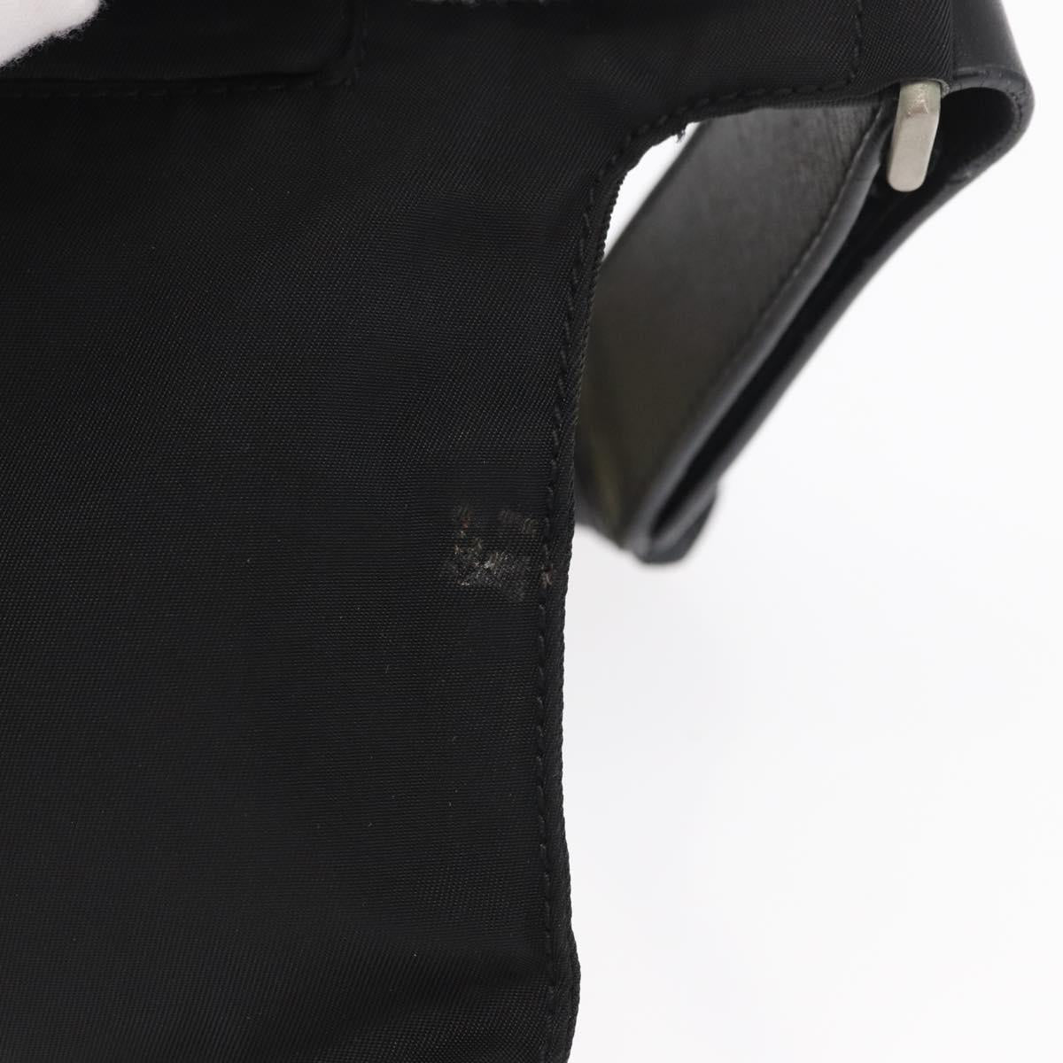 PRADA Waist bag Nylon Black Silver Auth 154367