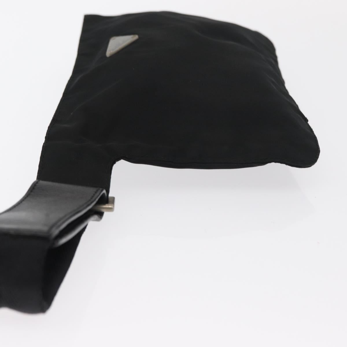 PRADA Waist bag Nylon Black Silver Auth 154367