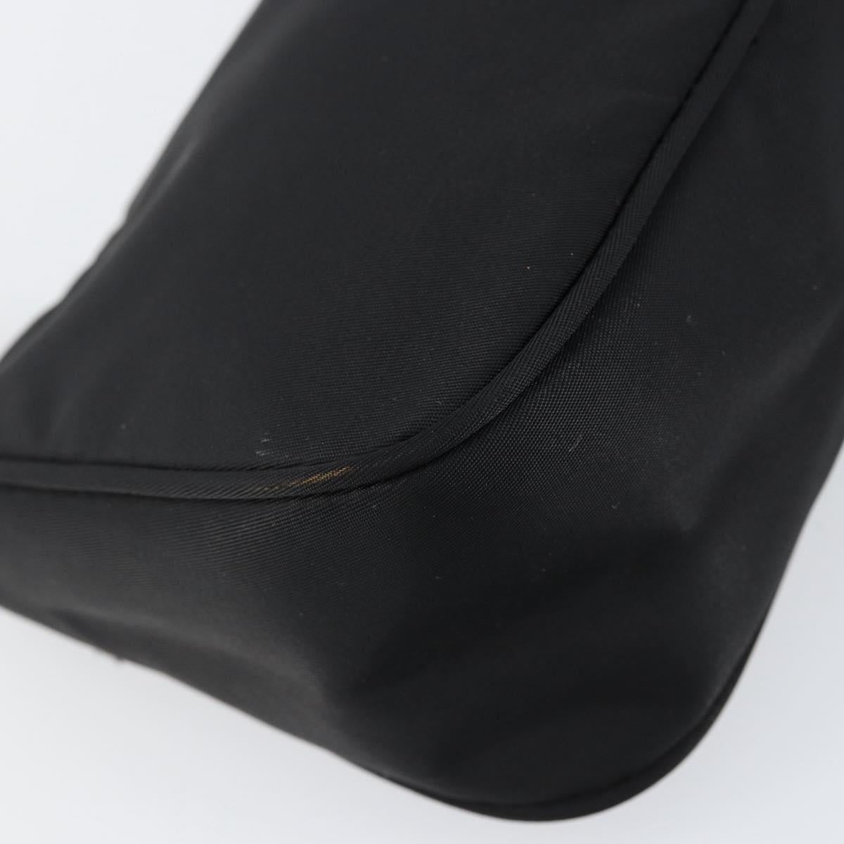 PRADA Accessory Pouch Nylon Black Silver Auth 154368