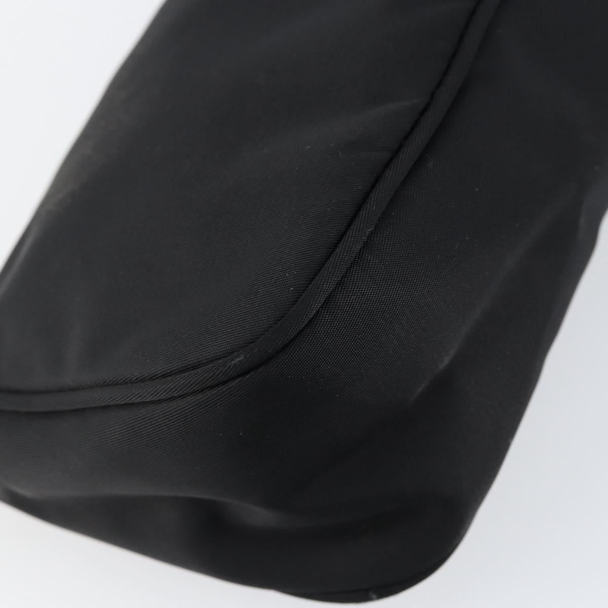 PRADA Accessory Pouch Nylon Black Silver Auth 154368