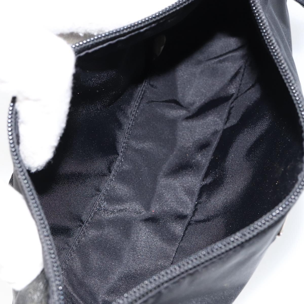 PRADA Accessory Pouch Nylon Black Silver Auth 154368