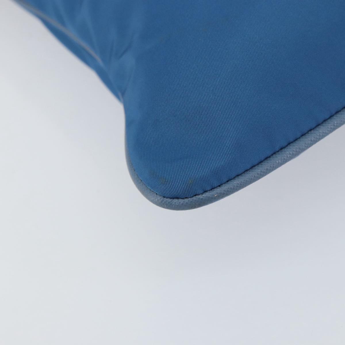 PRADA Shoulder Bag Nylon Blue Silver Auth 154370V