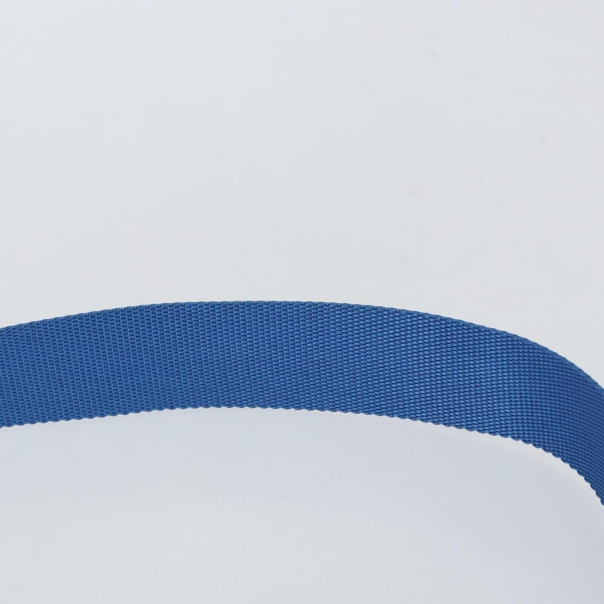 PRADA Shoulder Bag Nylon Blue Silver Auth 154370V