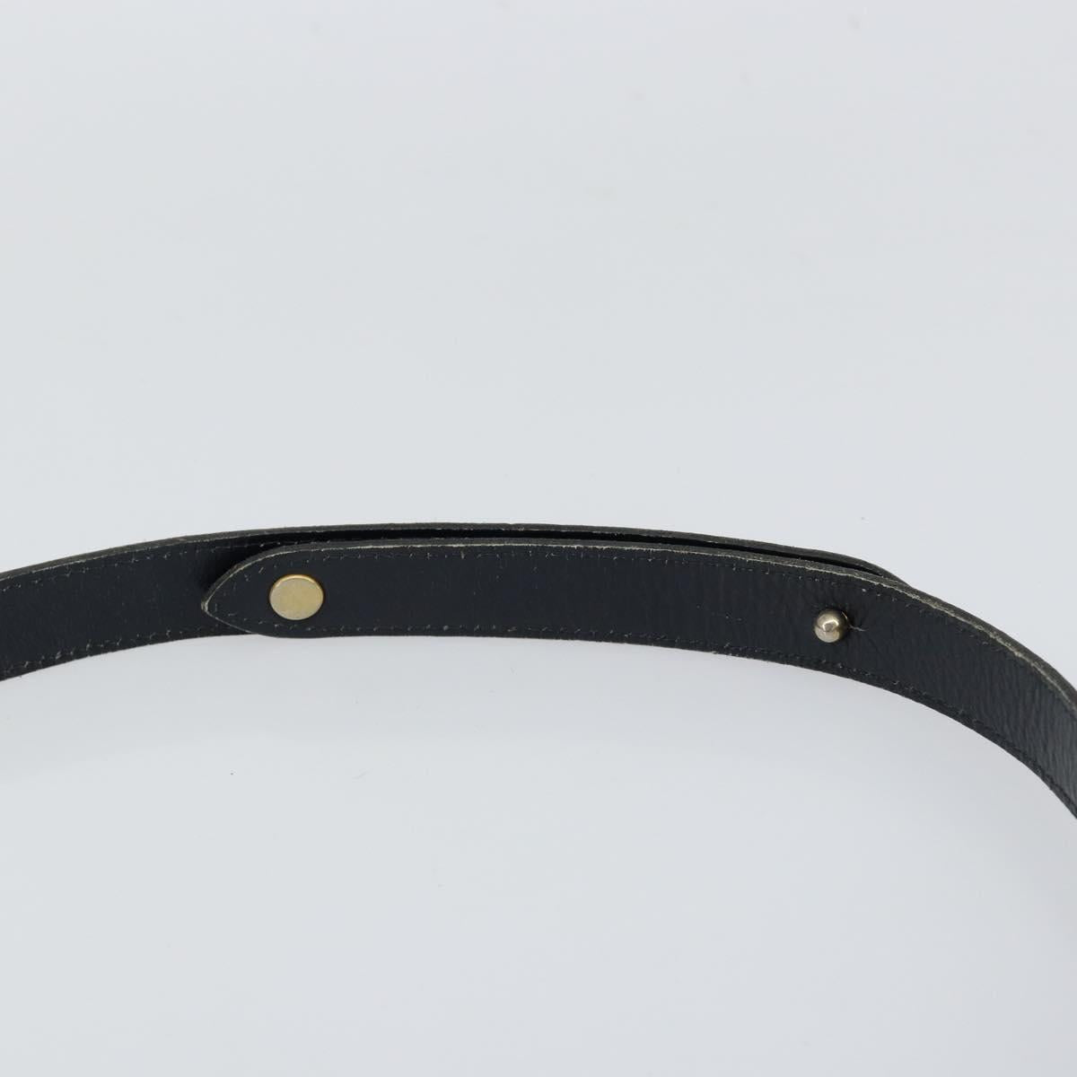 Christian Dior Trotter Canvas Shoulder Bag Navy Gold Auth 154375