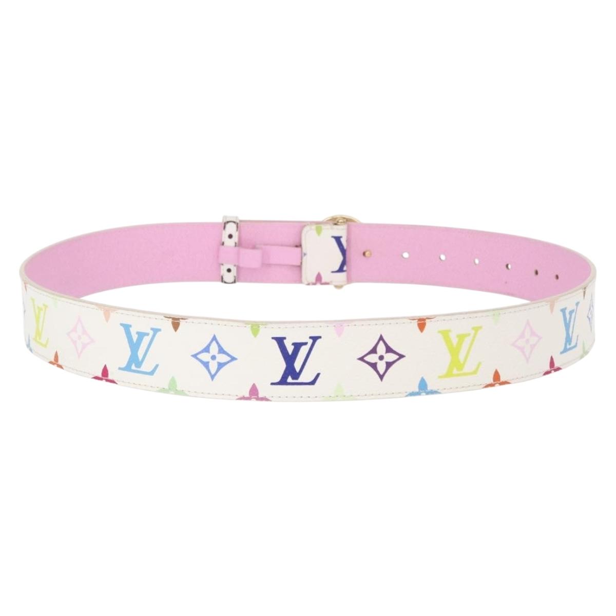 LOUIS VUITTON Monogram CeintureT&B Belt 41.3"" White M9627 LV Auth 154379