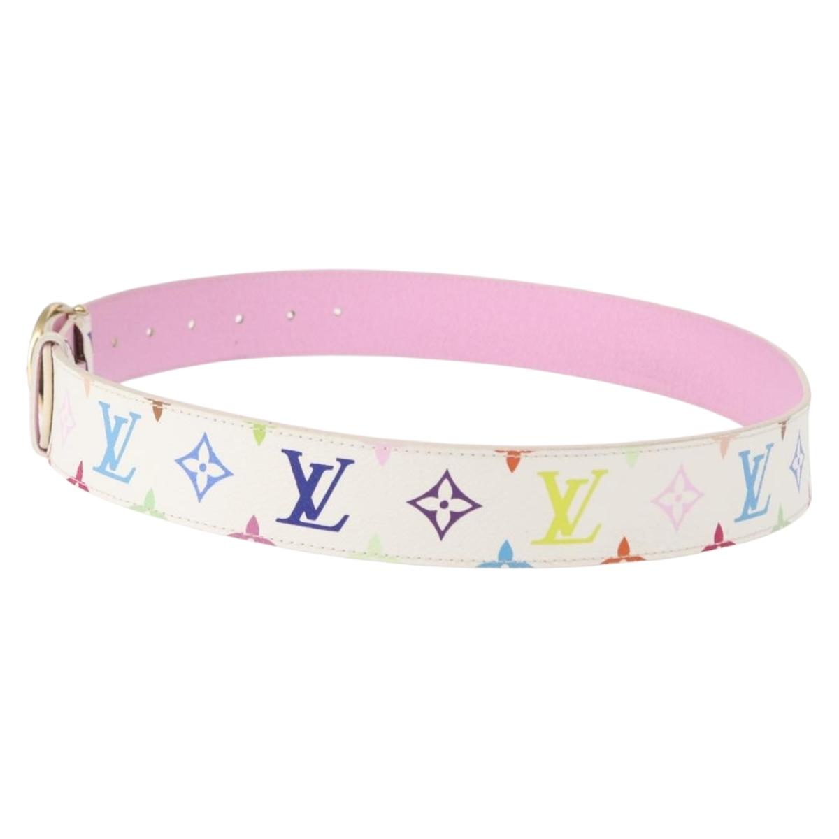 LOUIS VUITTON Monogram CeintureT&B Belt 41.3"" White M9627 LV Auth 154379