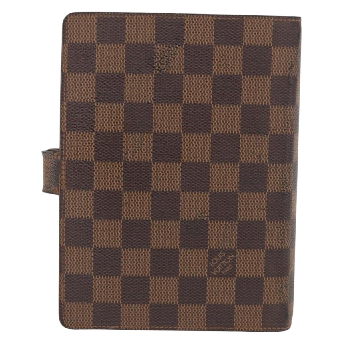 LOUIS VUITTON Damier Ebene Agenda MM Day Planner Cover R20240 LV Auth 154382
