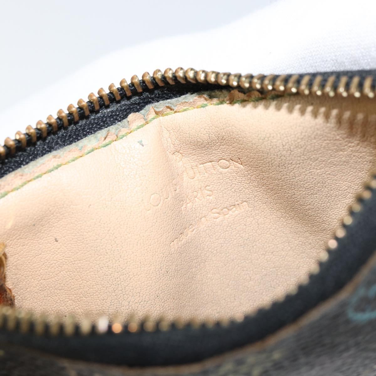 LOUIS VUITTON Multicolor Pochette Cles Coin Purse Black M13664 LV Auth 154383