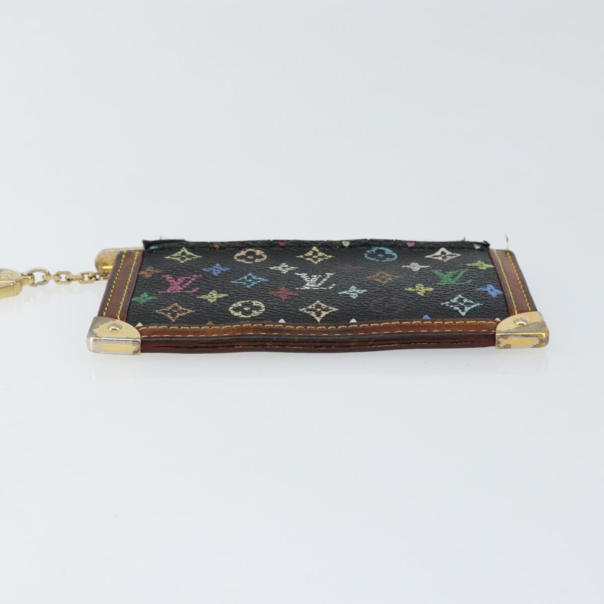 LOUIS VUITTON Multicolor Pochette Cles Coin Purse Black M13664 LV Auth 154383