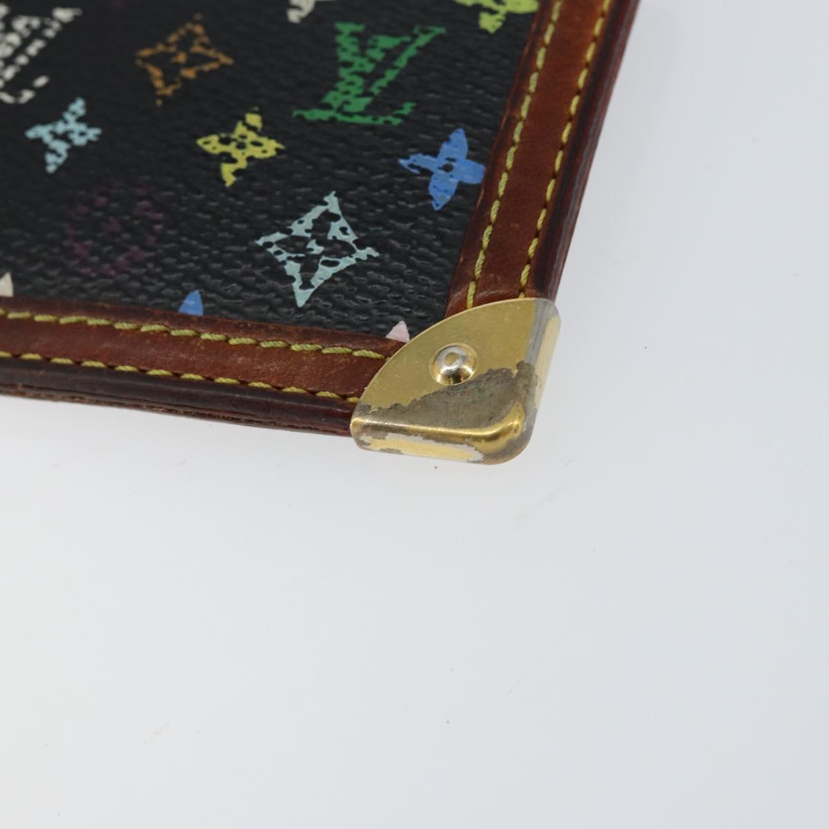 LOUIS VUITTON Multicolor Pochette Cles Coin Purse Black M13664 LV Auth 154383