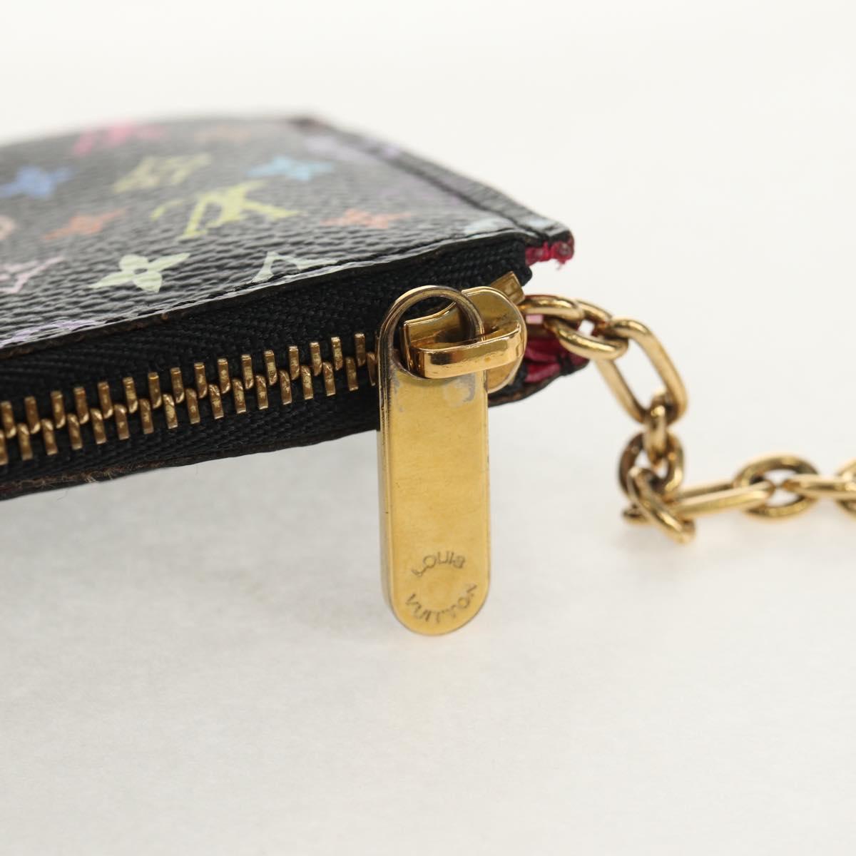 LOUIS VUITTON Multicolor Pochette Cles NM Coin Purse Black M60279 Auth 154386V