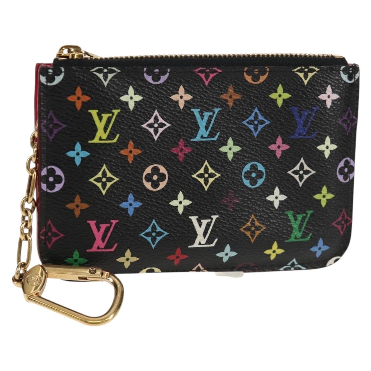 LOUIS VUITTON Multicolor Pochette Cles NM Coin Purse Black M60279 Auth 154386V