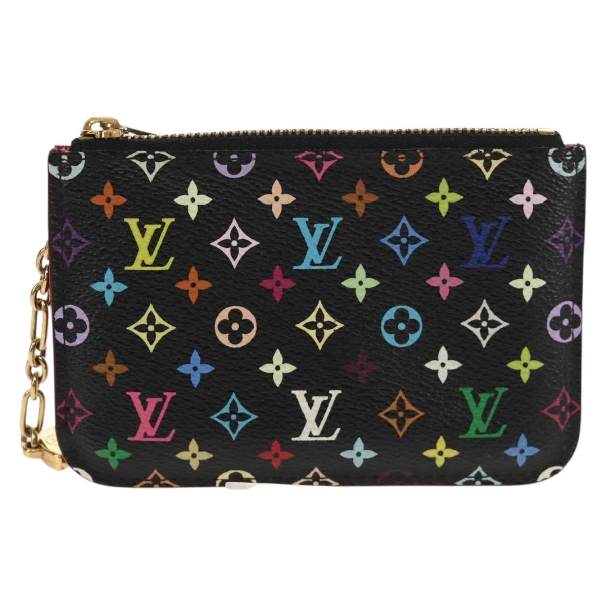 LOUIS VUITTON Multicolor Pochette Cles NM Coin Purse Black M60279 Auth 154386V