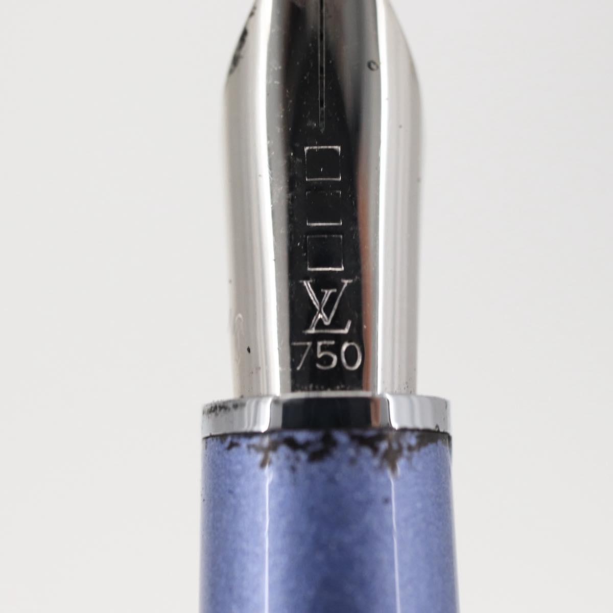LOUIS VUITTON Jetligne Pen metal Blue N79229 LV Auth 154394V