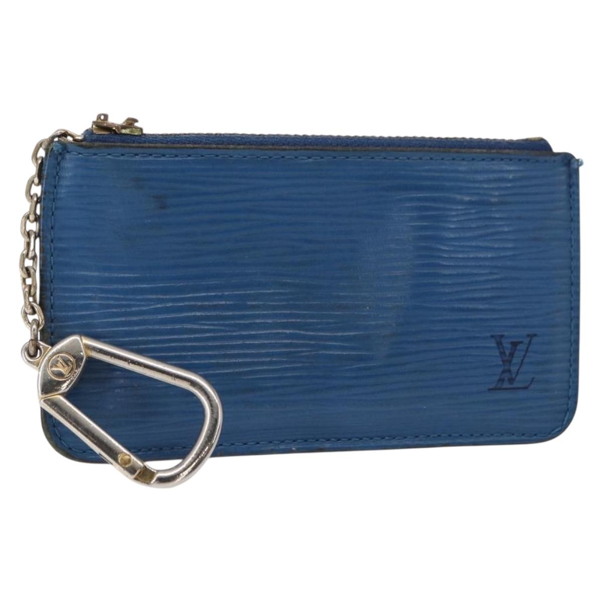 LOUIS VUITTON Epi Pochette Cles Coin Purse Blue M6380G LV Auth 154398