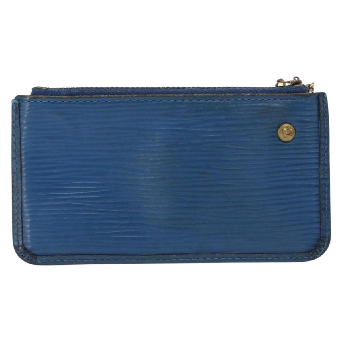 LOUIS VUITTON Epi Pochette Cles Coin Purse Blue M6380G LV Auth 154398