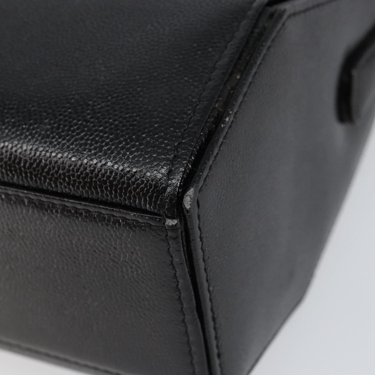 GIVENCHY Hand Bag Leather Black Gold Auth 154410