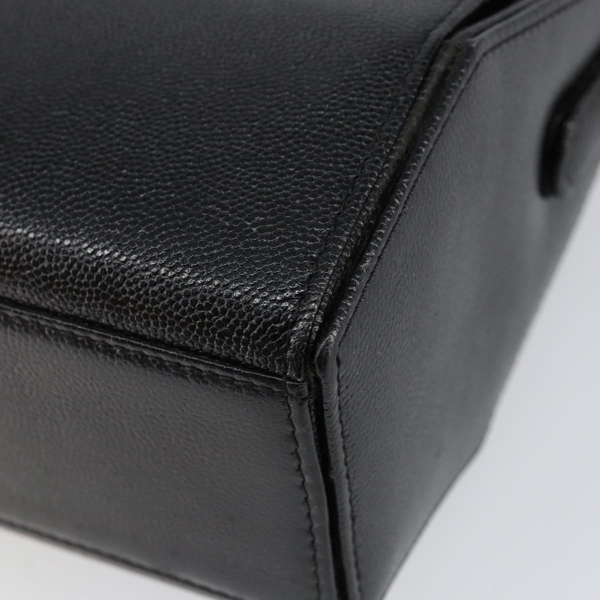 GIVENCHY Hand Bag Leather Black Gold Auth 154410