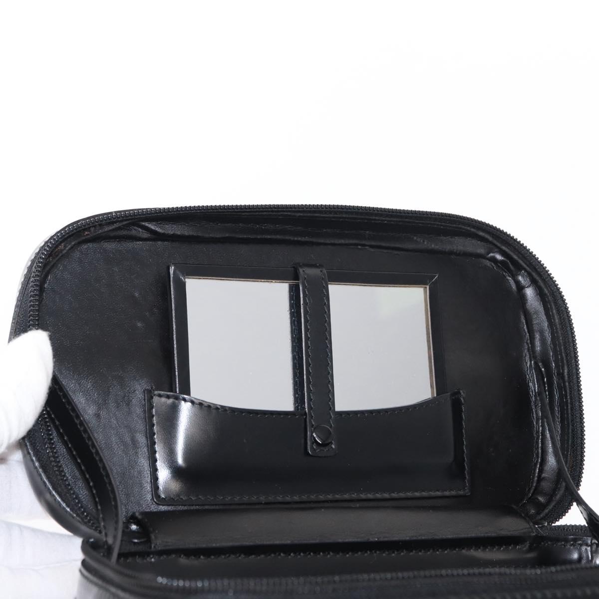 GUCCI Vanity Bamboo Hand Bag Nylon Black Silver 013 2122 2490 Auth 154411